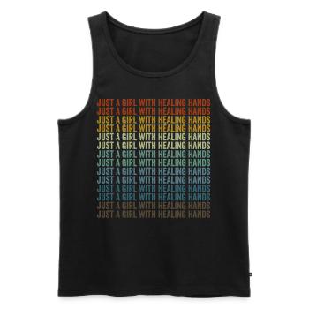 Just A Girl With Healing Hands Massage Therapeutin - Männer Premium Bio Tank Top - Schwarz - Vorne - Michal (187cm)