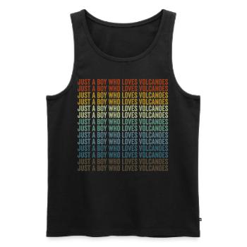 Nur ein Junge, der Vulkane liebt Vulkane - Männer Premium Bio Tank Top - Schwarz - Vorne - AI Model Male 178 light (178cm)