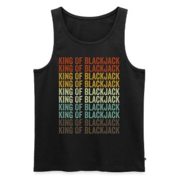 King of Blackjack Blackjack Gambler Casino King - Men's Premium Organic Tank Top - black - Front - AI Model Male 178 light (178cm)