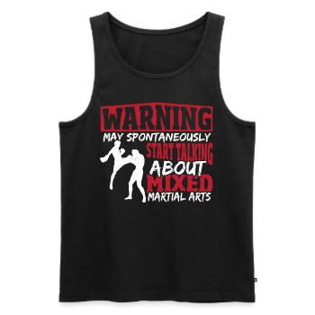Warning May Start Talking About Mixed Martial - Men's Premium Organic Tank Top - black - Front - Michal (187cm)