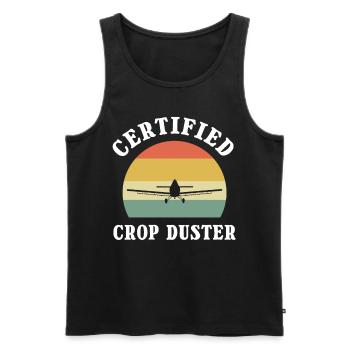 Certified Crop Duster Farting Joke Crop Dusting - Männer Premium Bio Tank Top - Schwarz - Vorne - AI Model Male 178 light (178cm)