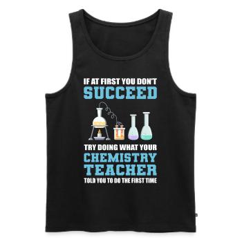 Professeur de chimie Professeur de sciences - Débardeur bio Premium Homme - noir - Devant - AI Model Male 178 light (178cm)