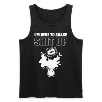 I'm Here To Shake Shit Up Barkeeper Mixologist - Men's Premium Organic Tank Top - black - Front - AI Model Male 178 light (178cm)