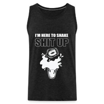 I'm Here To Shake Shit Up Barkeeper Mixologist - Männer Premium Bio Tank Top - Anthrazit - Vorne - Alexander (188cm)