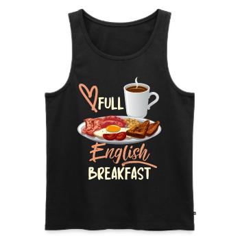 English Breakfast, English Breakfast Quote - Men's Premium Organic Tank Top - black - Front - AI Model Male 178 light (178cm)
