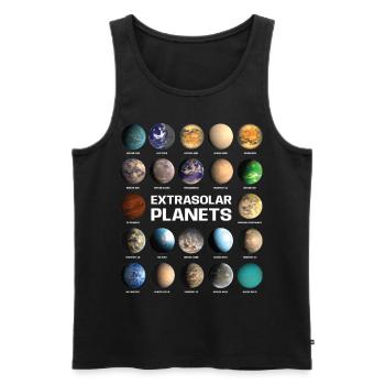 Drôles de planètes extrasolaires pour les amateurs d’astronomie - Débardeur bio Premium Homme - noir - Devant - Michal (187cm)