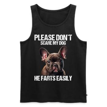 Please don't scare my dog French Bulldog - Men's Premium Organic Tank Top - black - Front - AI Model Male 178 light (178cm)