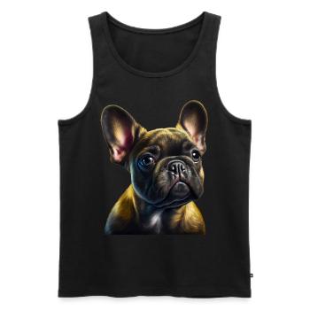 Français Bulldog Frenchie Französische Bulldogge - Débardeur bio Premium Homme - noir - Devant - Michal (187cm)