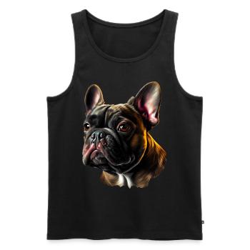 Français Bulldog Frenchie Französische Bulldogge - Débardeur bio Premium Homme - noir - Devant - Michal (187cm)