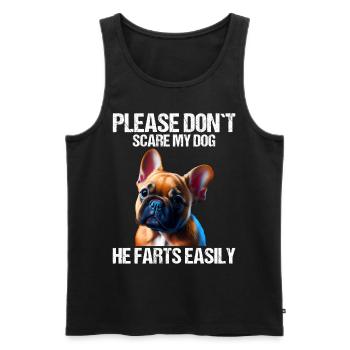 Please don't scare my dog French Bulldog - Men's Premium Organic Tank Top - black - Front - Michal (187cm)