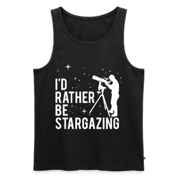 Je préfère observer les étoiles drôle pour l’astronome - Débardeur bio Premium Homme - noir - Devant - Michal (187cm)