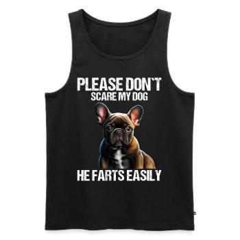 Please don't scare my dog French Bulldog - Men's Premium Organic Tank Top - black - Front - Michal (187cm)