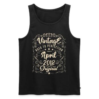Jahrgang geboren im April 2018. Geburtstag April. - Männer Premium Bio Tank Top - Schwarz - Vorne - Michal (187cm)