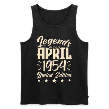 Geboren im April 1954. Geburtstagsgeschenk. - Männer Premium Bio Tank Top - Schwarz - Vorne - Michal (187cm)