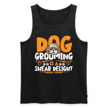Le toilettage pour chien est un chien de toilettage pour animaux de compagnie - Débardeur bio Premium Homme - noir - Devant - AI Model Male 178 light (178cm)