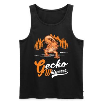Gecko Flüsterer Gecko Whisperer Leopardgecko - Männer Premium Bio Tank Top - Schwarz - Vorne - Michal (187cm)