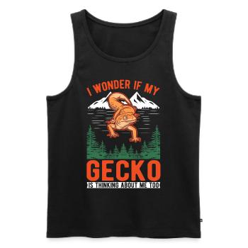 Gecko Cadeau Léopard Gecko - Débardeur bio Premium Homme - noir - Devant - Michal (187cm)