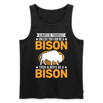 Soyez toujours vous-même Bison Buffle Büffel - Débardeur bio Premium Homme - noir - Devant - Michal (187cm)