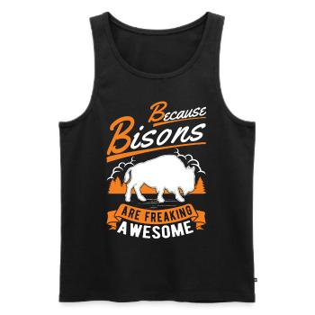 Buffalo Gift Bison Water Buffalo Buffalo - Men's Premium Organic Tank Top - black - Front - AI Model Male 178 light (178cm)