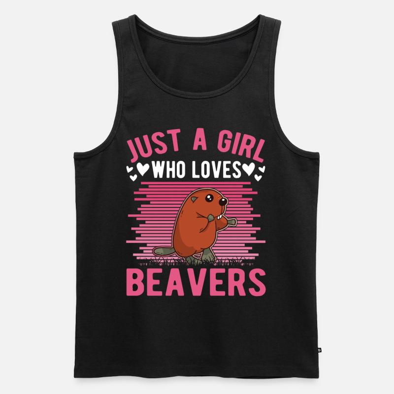 Biber Mädchen Biberdamm - Männer Premium Bio Tank Top - Schwarz