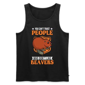 Beaver Beaver Dam Gift Beaver - Men's Premium Organic Tank Top - black - Front - Michal (187cm)
