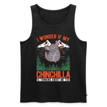 Chinchilla Gift Woolly Short-tailed Chinchilla - Men's Premium Organic Tank Top - black - Front - Michal (187cm)