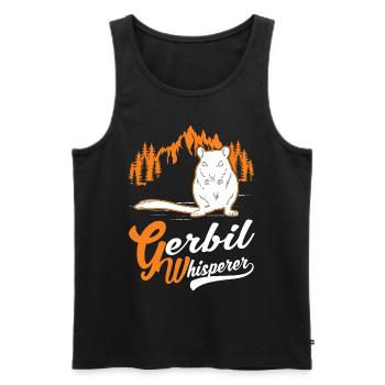 Gerbil Whisperer Racing Rat Cadeau Gerbille - Débardeur bio Premium Homme - noir - Devant - Michal (187cm)