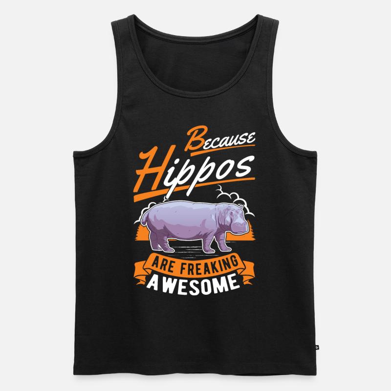 Nilpferd Geschenk Hippo Flusspferd - Männer Premium Bio Tank Top - Schwarz