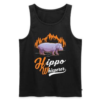Hippo Whisperer Hippo Hippo Hippo - Men's Premium Organic Tank Top - black - Front - AI Model Male 178 light (178cm)
