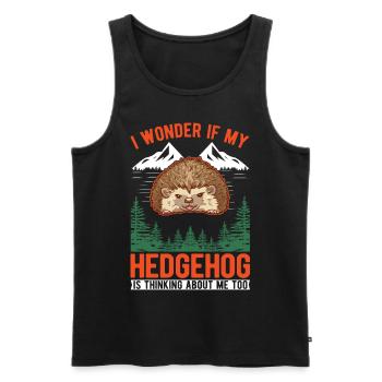 Igel Geschenk Stacheligel - Männer Premium Bio Tank Top - Schwarz - Vorne - Michal (187cm)