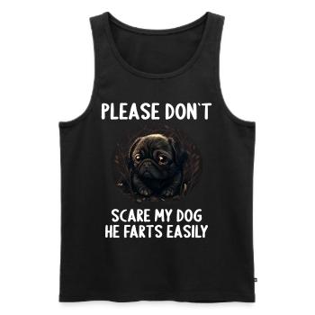 Please don't scare my dog Pug - Men's Premium Organic Tank Top - black - Front - AI Model Male 178 light (178cm)