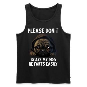 Please don't scare my dog Pug - Men's Premium Organic Tank Top - black - Front - AI Model Male 178 light (178cm)
