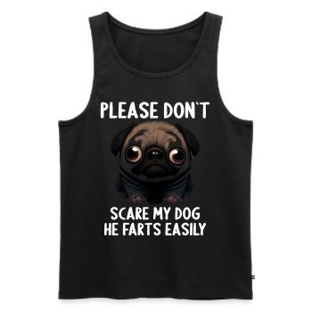 Please don't scare my dog Pug - Men's Premium Organic Tank Top - black - Front - AI Model Male 178 light (178cm)