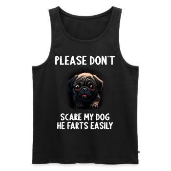 Please don't scare my dog Pug - Men's Premium Organic Tank Top - black - Front - AI Model Male 178 light (178cm)