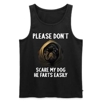 Please don't scare my dog Pug - Men's Premium Organic Tank Top - black - Front - AI Model Male 178 light (178cm)