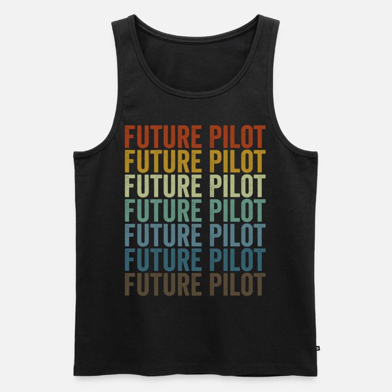 Zukünftiger Pilot Flugzeugpilot Luftfahrt - Männer Premium Bio Tank Top - Schwarz