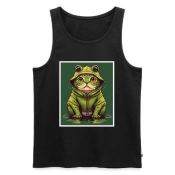 Cat Frog Frog Food Frog Carnival - Men's Premium Organic Tank Top - black - Front - Michal (187cm)