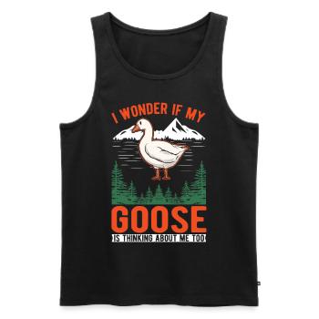 Geese Gift Goose Farmer Goose Goose - Men's Premium Organic Tank Top - black - Front - AI Model Male 178 light (178cm)