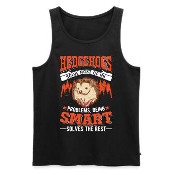 Igel Geschenk Stacheligel - Männer Premium Bio Tank Top - Schwarz - Vorne - Michal (187cm)