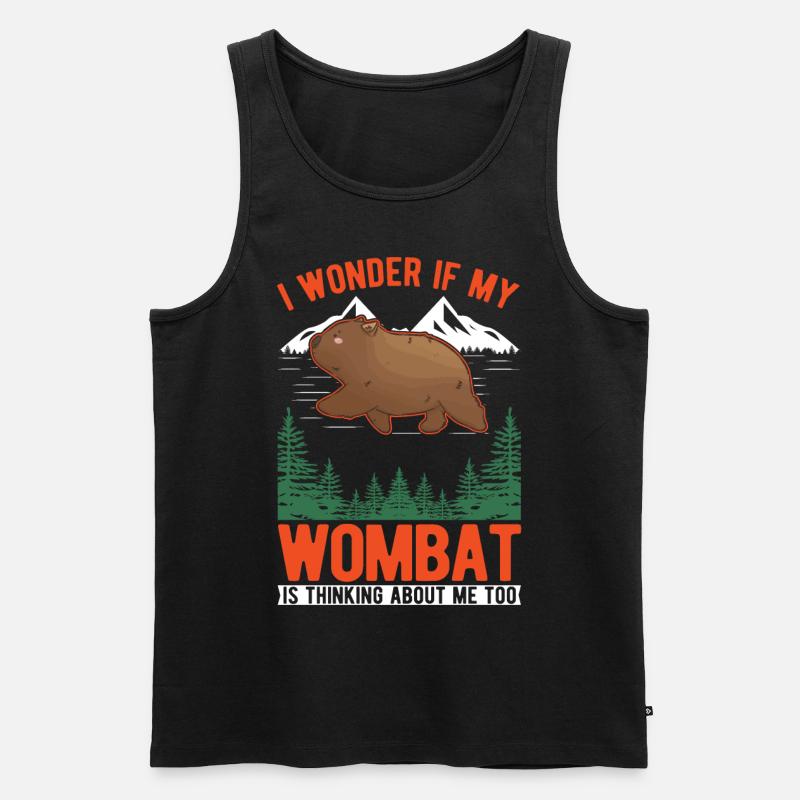 Wombat Geschenk - Männer Premium Bio Tank Top - Schwarz