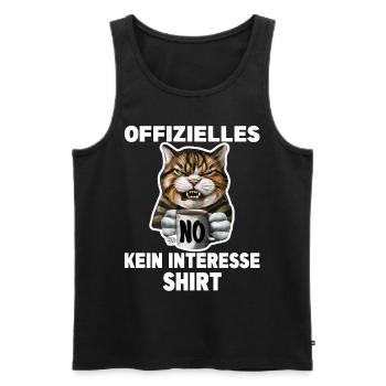 Böse angsteinflößende Katze. Kein Interesse - Männer Premium Bio Tank Top - Schwarz - Vorne - AI Model Male 178 light (178cm)