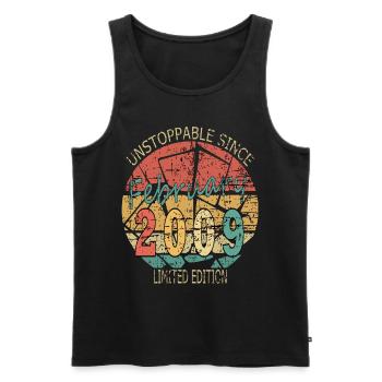 2009 vintage vintage birthday saying idea - Men's Premium Organic Tank Top - black - Front - Michal (187cm)