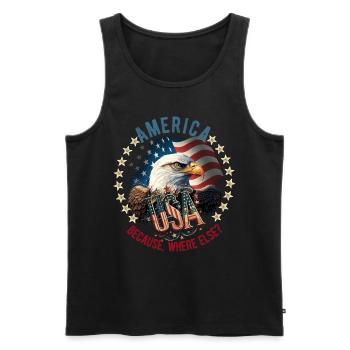 Amerikanisch Patriotisch USA Design - Männer Premium Bio Tank Top - Schwarz - Vorne - Michal (187cm)