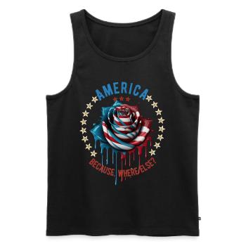 American Patriotic USA Design - Men's Premium Organic Tank Top - black - Front - Michal (187cm)