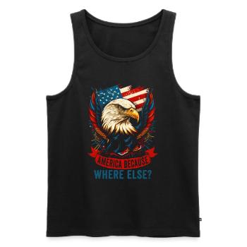 Amerikanisch Patriotisch USA Design - Männer Premium Bio Tank Top - Schwarz - Vorne - Michal (187cm)