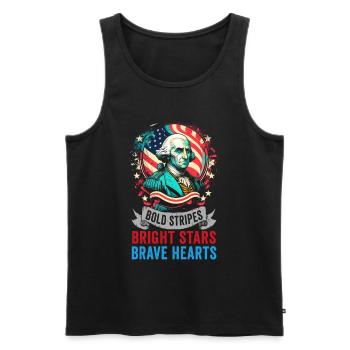 American Patriotic USA Design - Débardeur bio Premium Homme - noir - Devant - Michal (187cm)