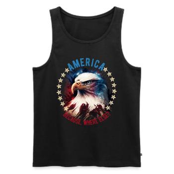 American Patriotic USA Design - Men's Premium Organic Tank Top - black - Front - Michal (187cm)