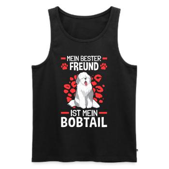 Bobtail ist mein Freund Altenglischer Bobtail - Männer Premium Bio Tank Top - Schwarz - Vorne - AI Model Male 178 light (178cm)