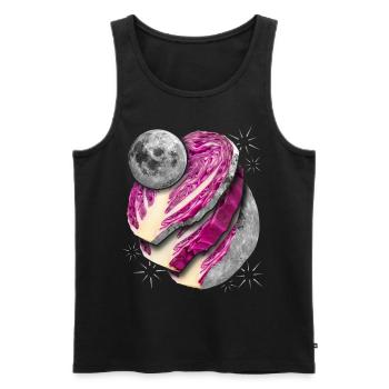 Surrealismus, Vollmond in Scheiben, Rotkohl - Männer Premium Bio Tank Top - Schwarz - Vorne - AI Model Male 178 light (178cm)