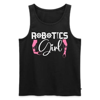 Robot Robotics Engineer Female - Men's Premium Organic Tank Top - black - Front - Michal (187cm)